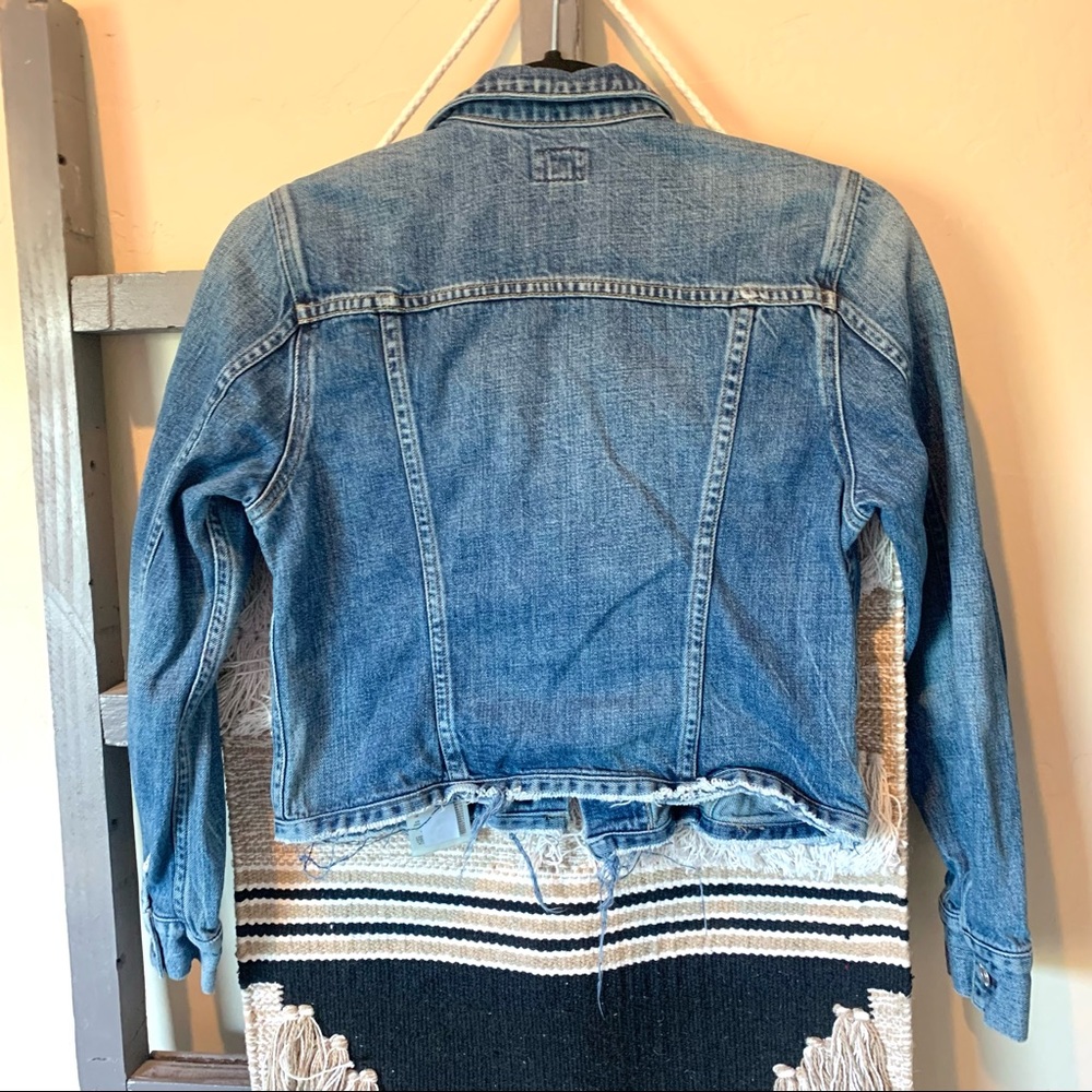 Citizens of Humanity distressed crop jean jacket - Picture 4 of 6